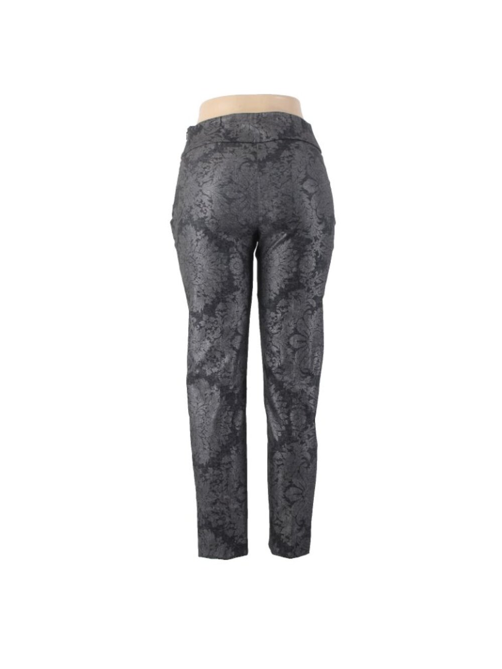 Joseph Ribkoff Pant Sz 6 x 27 Black Gray Metallic Floral Print No Fabric Pant - Picture 4 of 10